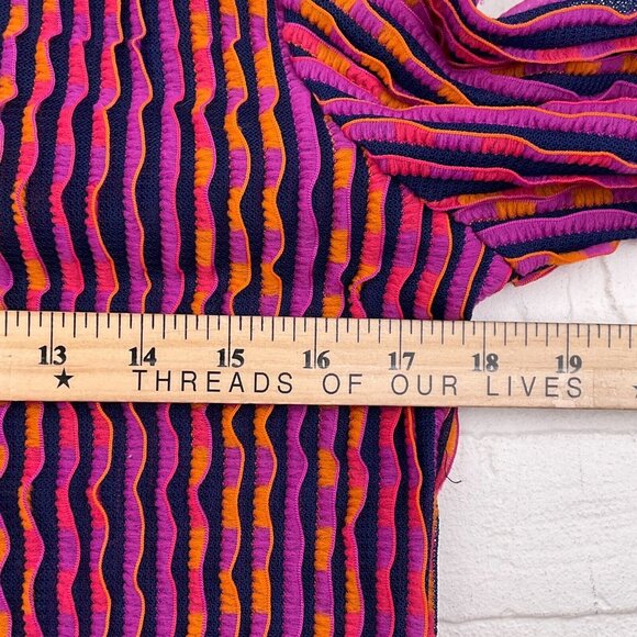 Jo Matthews Top Women Lg Pink Orange Ruffle Stripe Surfer‎ Resort 60s USA - Picture 9 of 13